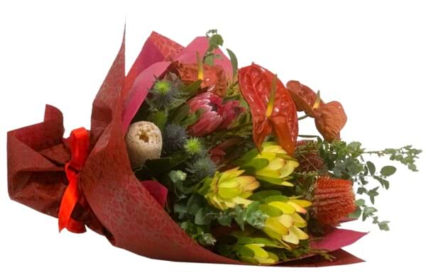 Outback Ember – Anthurium & Protea Native Bouquet